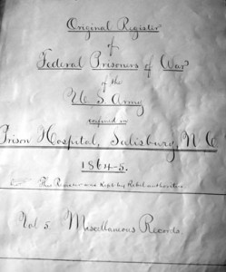 Salisbury Hospital Register - title page - resized for blog